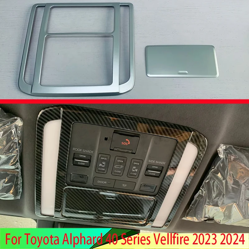 For Toyota Alphard Vellfire 40 Series 2023 2024 ABS matte Chrome Before Interior Lights Reading Lights Trim Cover