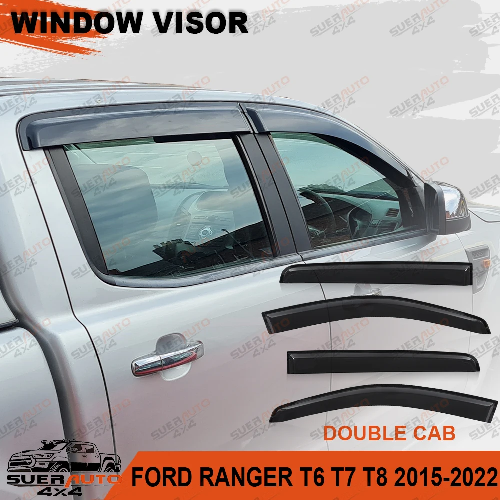

Windows Windshields Sun Rain Guard For Ford Ranger T6 T7 T8 2012-2022 Wildtrak XLT XLS XL Wind Deflector‌ Exterior Accessories
