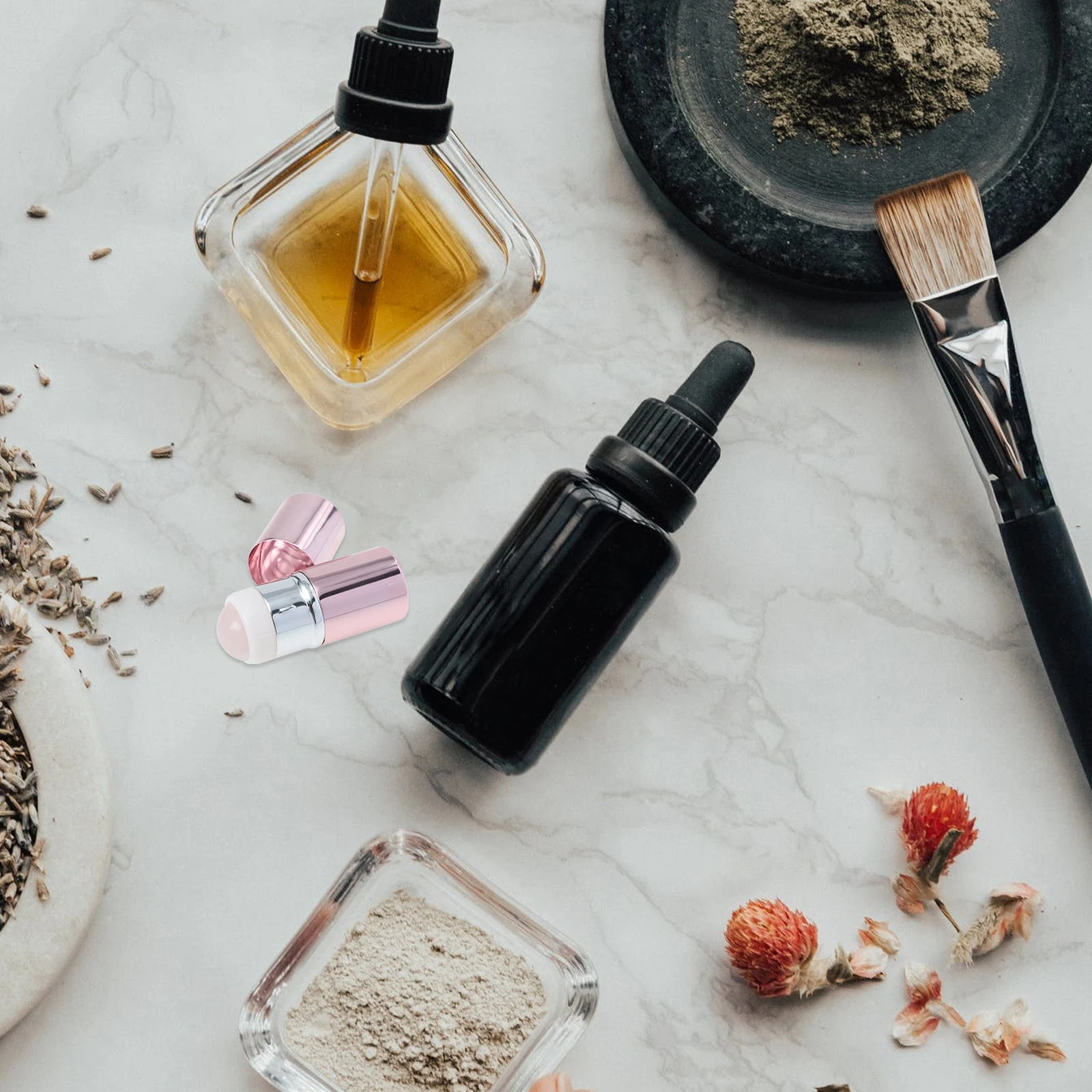 Rolo de pedra vulcânica rosa facial jade bola massageador para olhos pescoço resfriamento aperto ferramenta cuidados com a pele creme absorção ajuda beleza