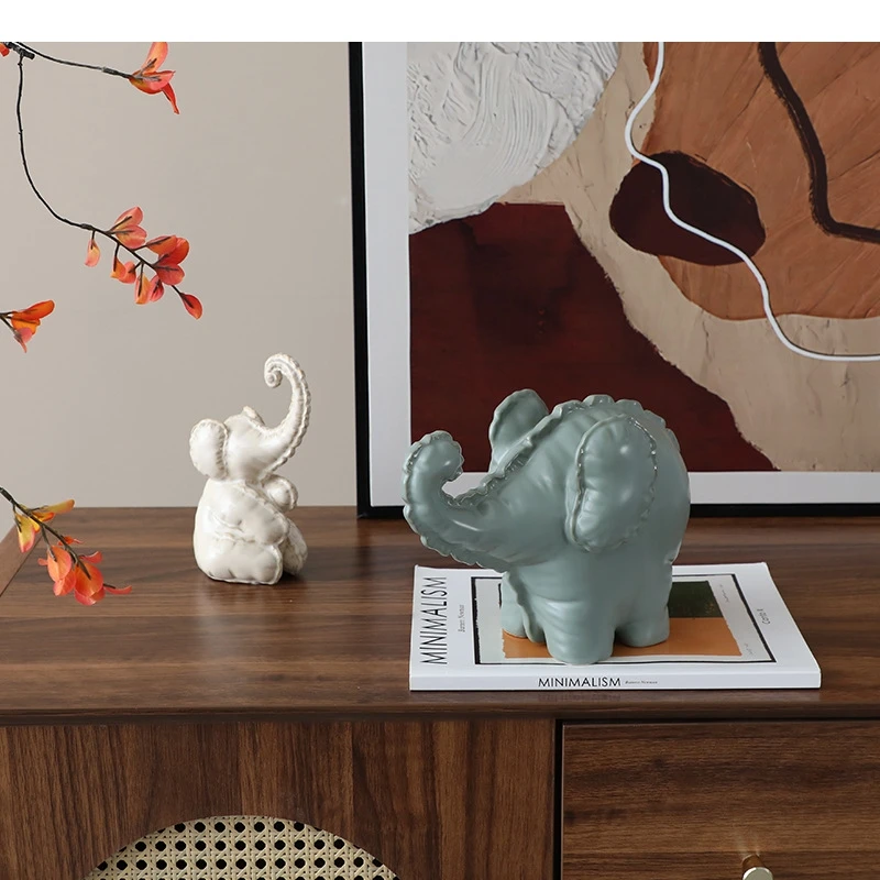 Ceramic Handicrafts Simulation Animal Sculpture Abstract Elephant Figurine Abstract Bubble Home Decoration Accessories