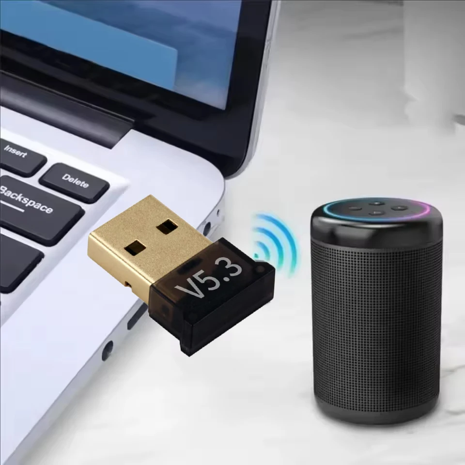 USB Bluetooth 5.3 Adapter Wireless Bluetooth 5.1 Dongle Adapter for PC Laptop Wireless Speaker Audio Receiver USB Transmitter