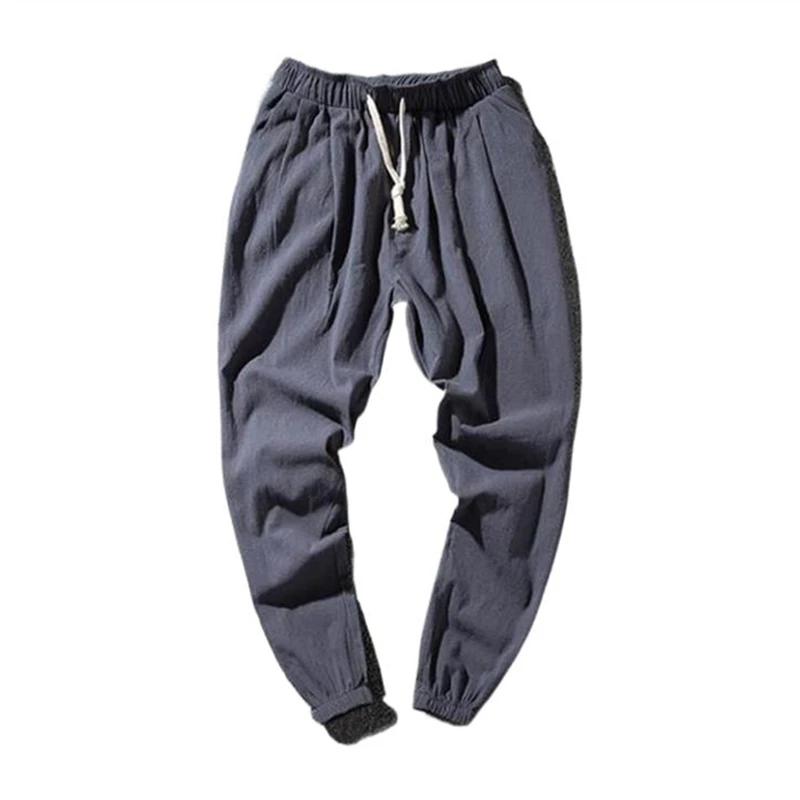 

Men Large Size Harem Pants Solid Baggy Loose Cotton Linen Pants Casual Loose Ankle-Length Pants Trousers Plus Size 5XL 6XL 7XL