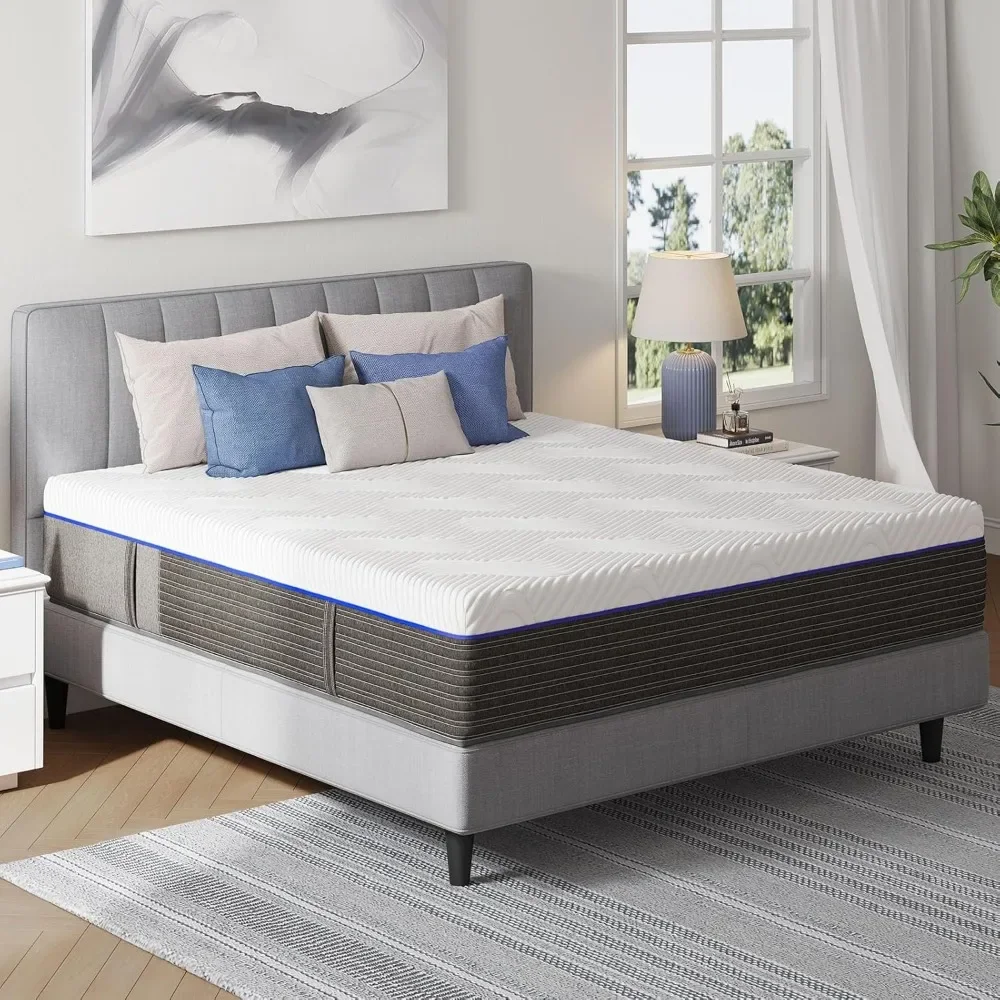 Full Size Mattress 8 Inch, Gel Memory Foam Mattress for Pressure Relief, Fiberglass-Free Comfort Mattress in a Box, Medium Firm