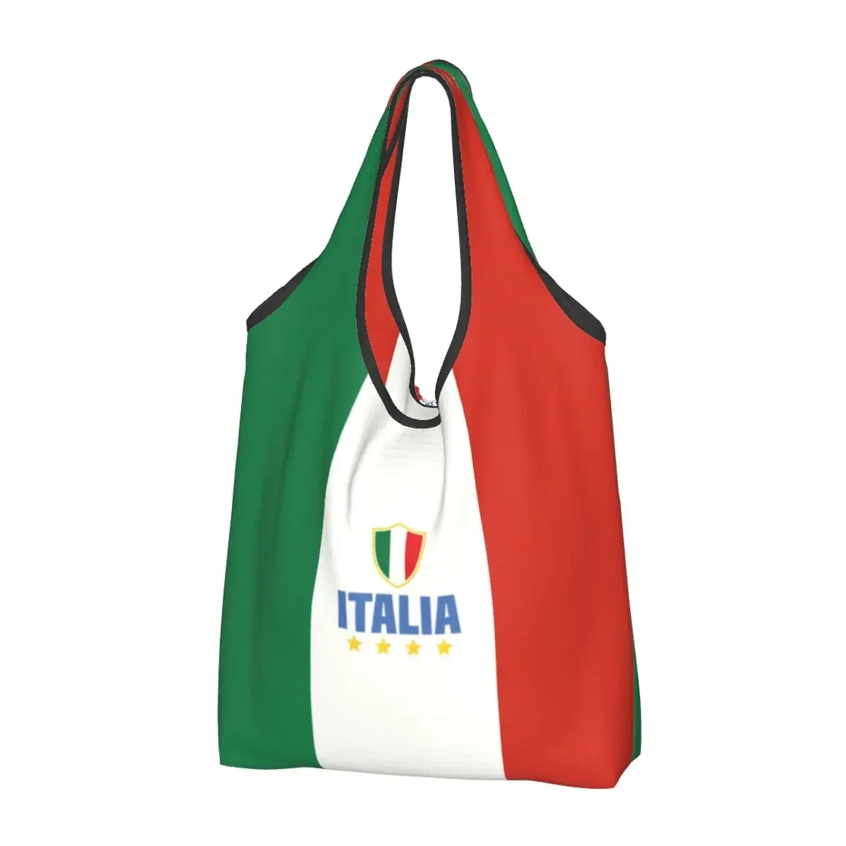 Flag Of Italy Groceries Tote Shopping Bags Women Custom Shoulder Shopper Bags Large Capacity Handbags