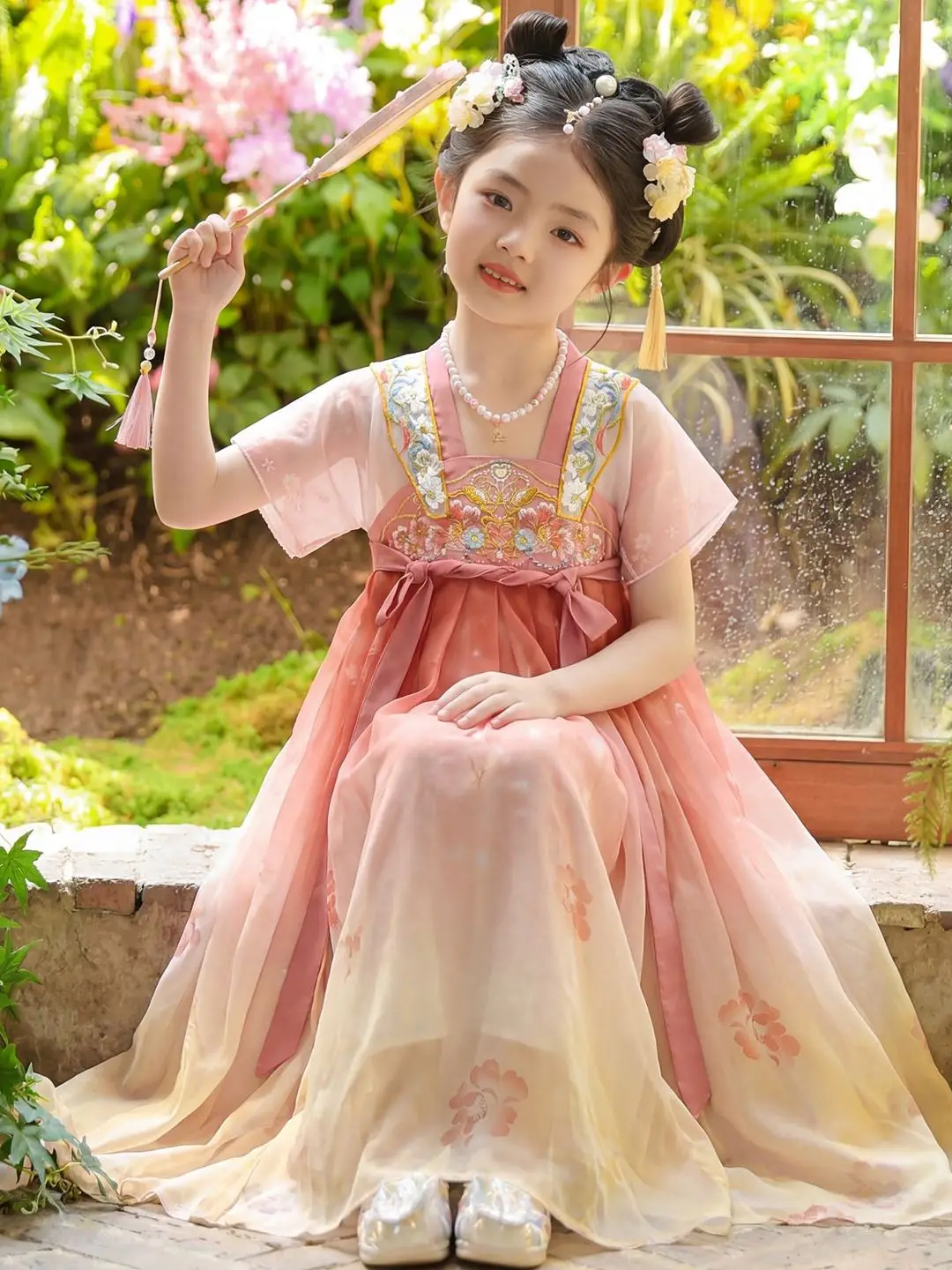 girls-summer-traditional-chinese-style-fairy-tale-dress-children's-ancient-costume-tang-suit-dress-anneyol-brand-classic-ethn