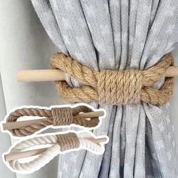 1pc Solid Wooden Stick, Simple Curtain Binding Rope, Curtain Tieback, Curtain Buckle Curtain Holdback For Room Decor home decor