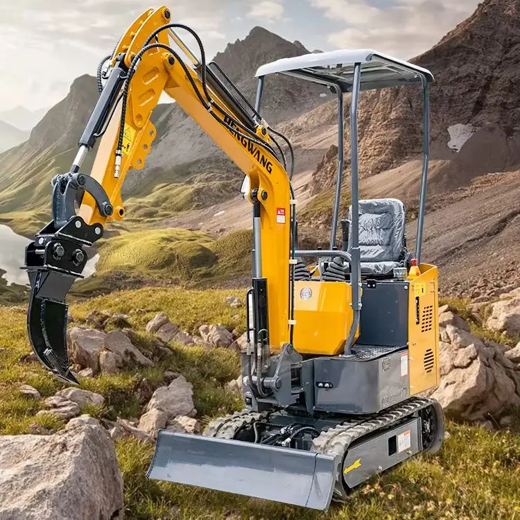 Customizable Mini Excavator 1 Ton Crawler Hydraulic Diesel Engine Small Excavators Mini Bagger Digger for Garden Farm