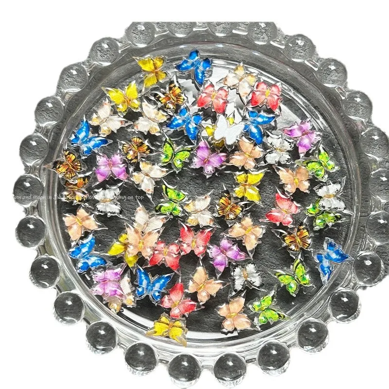 30 قطعة فراشة مطبوعة نابضة بالحياة مسمار السحر الملونة ثلاثية الأبعاد الراتنج مسمار الفن زينة مع تصاميم الجناح واقعية ل Manic أنيقة