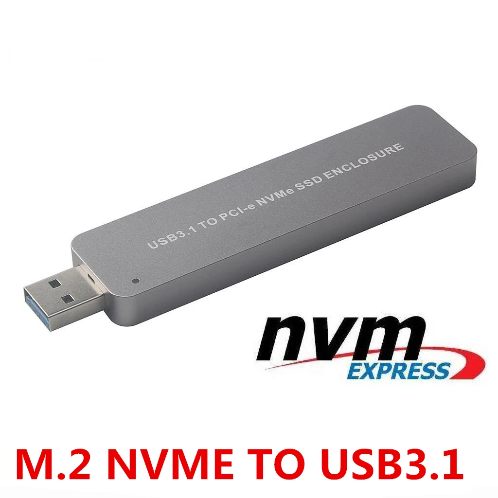 Nvme-USBアダプター,10 gbps usb3.1 gen 2 m.2 pcie ssdからtype-aカード (ケーブル不要),USBからm2ソリッドステートドライブキー (キーm)