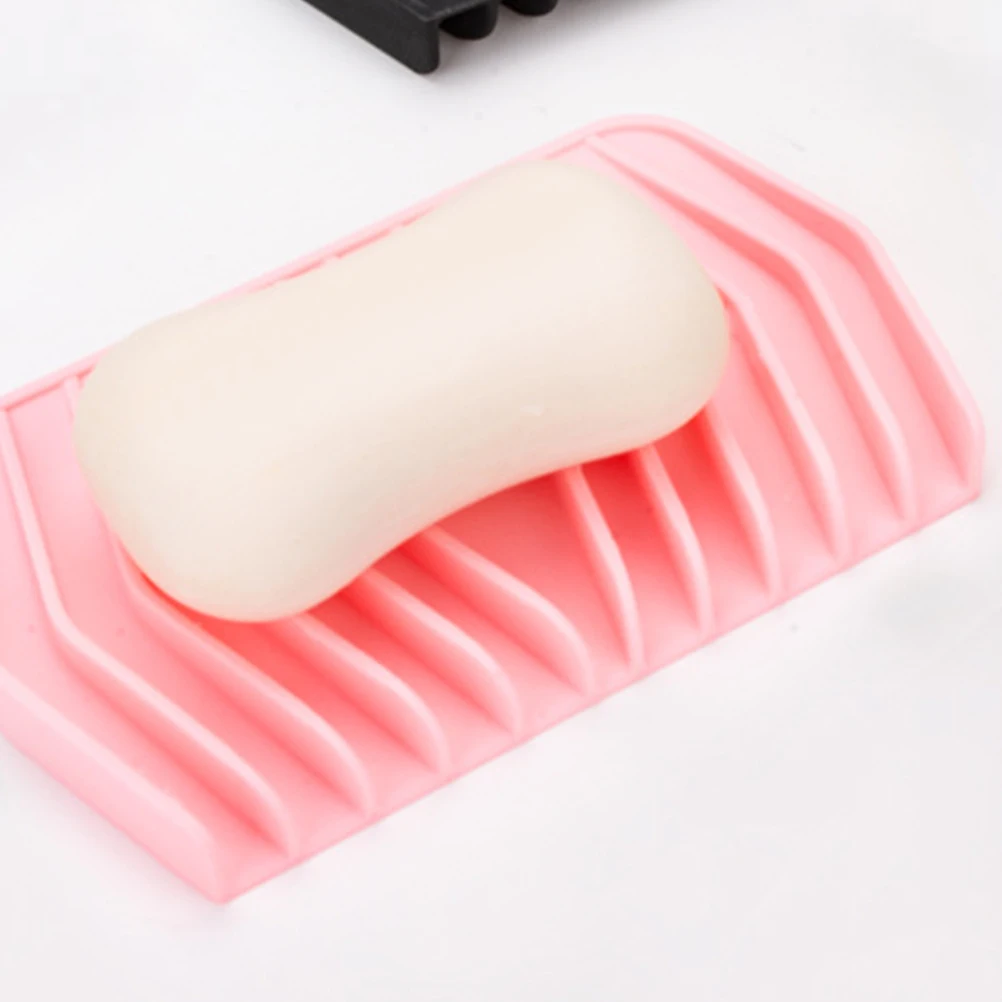 

2pcs Silicone Soap Dish Drainage Tray Non-Slip Holder for Bathroom Kitchen Shower Sink Storage Organizer Sponges
