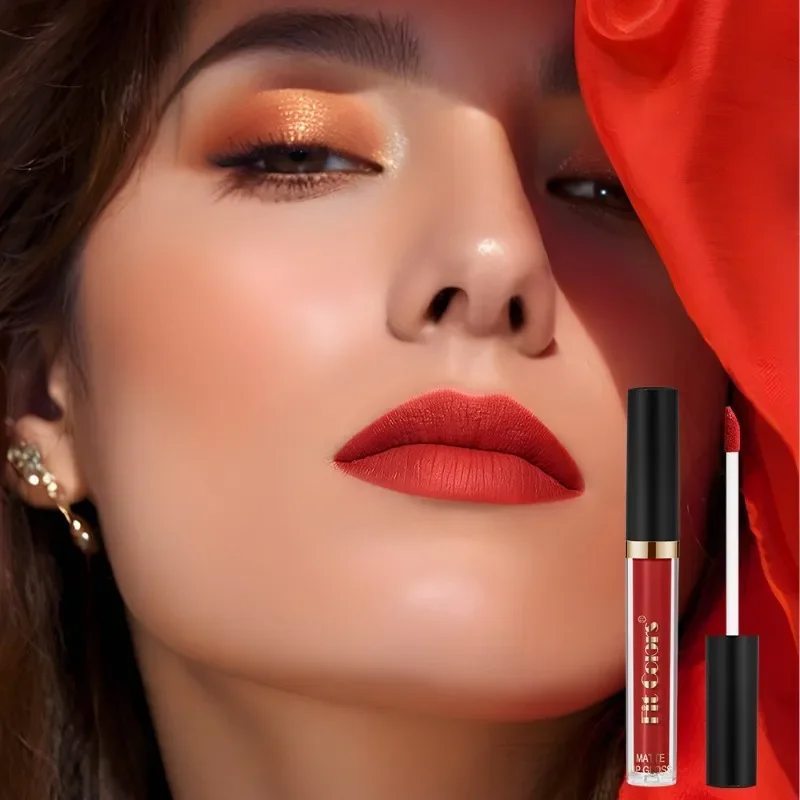صالح الألوان طويلة الأمد ماتي أحمر الشفاه غير عصا ترطيب ملمع الشفاه تجميل ضد الماء الشفاه الصقيل مثير الأرجواني أحمر الشفاه #2