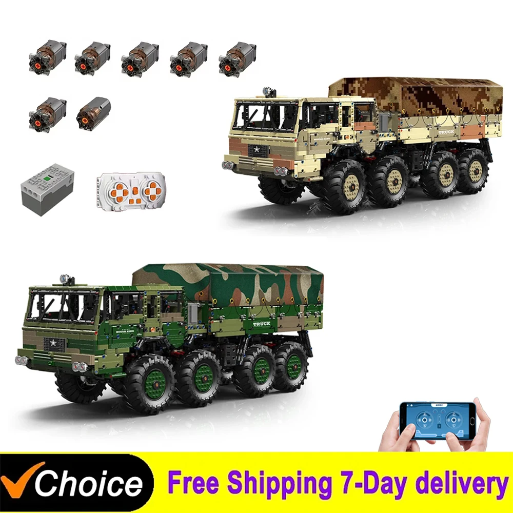 MOULD KING 20039 Technical Military TATRLA 8x8 Truck Building Blocks Motorized Off-road Truck Bricks Kids Toys Christmas Gifts