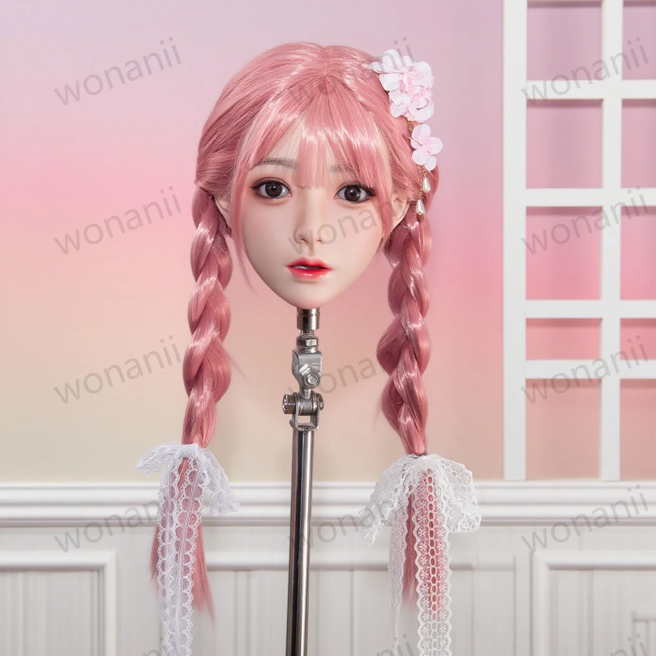 

Новая силиконовая форма для головы, розовый парик, пересадка волос и бровей, интерфейс с резьбой M16, подходит как для мужчин и женщин, мягкий.