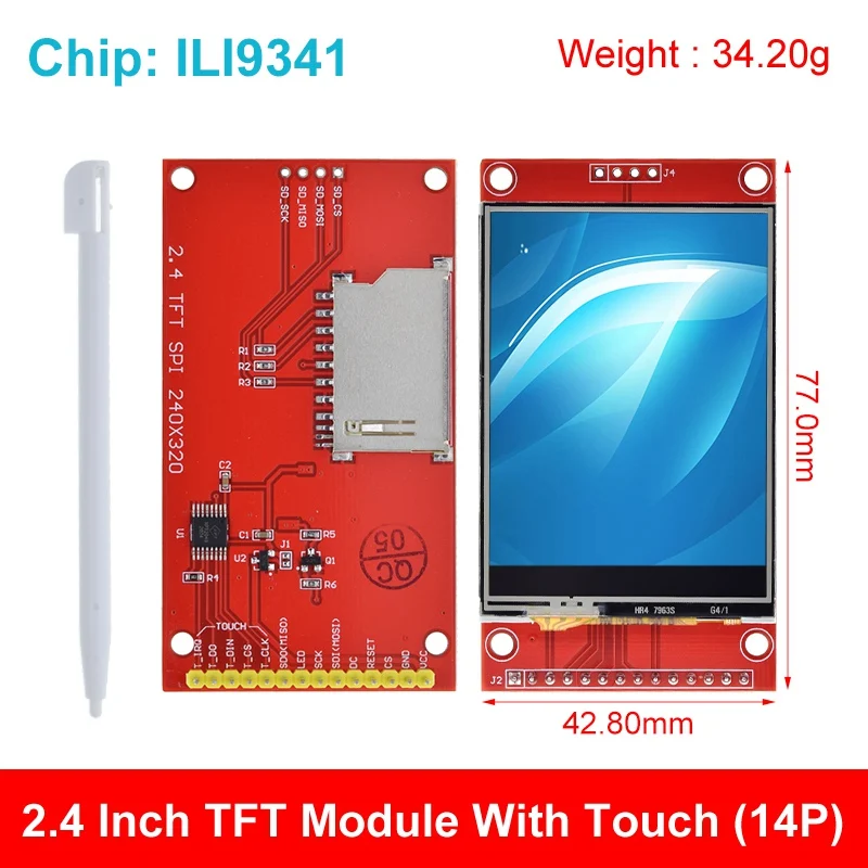 2,4 Zoll TFT Farbdisplay Mit SPI – ST7789v, 240x320, SD-Kartensteckplatz, 3,3/5 V