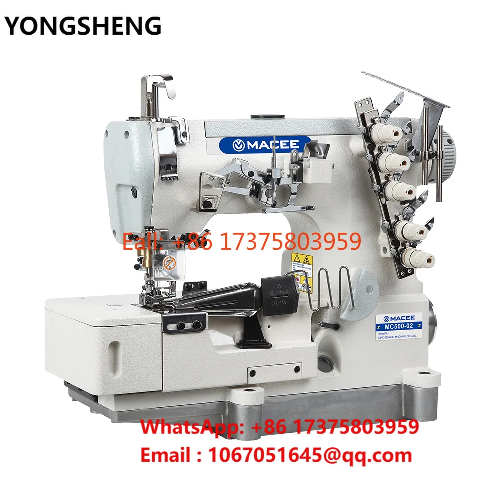 MC 500-02 Industrial Electric 3 Nee dle 5 Thread Interlock Machine Sewing with Tape Binding