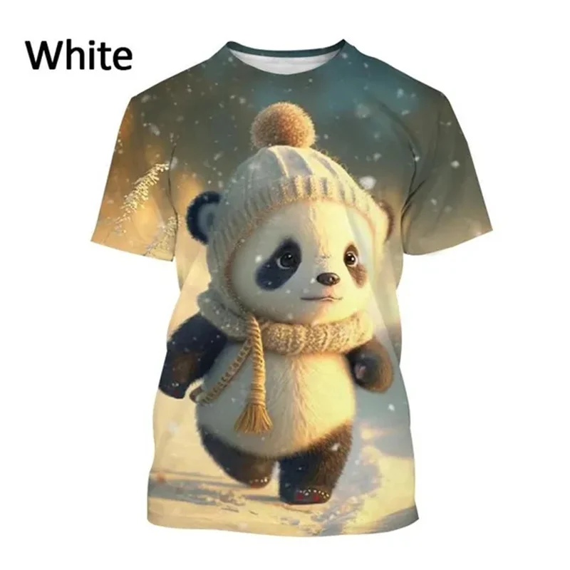 Cute Panda Graphic Kids T Shirts Men 3D Printed Tee Shirt Casual y2k Tops Kawaii Womens Clothing Harajuku Fashion O Neck T-shirt