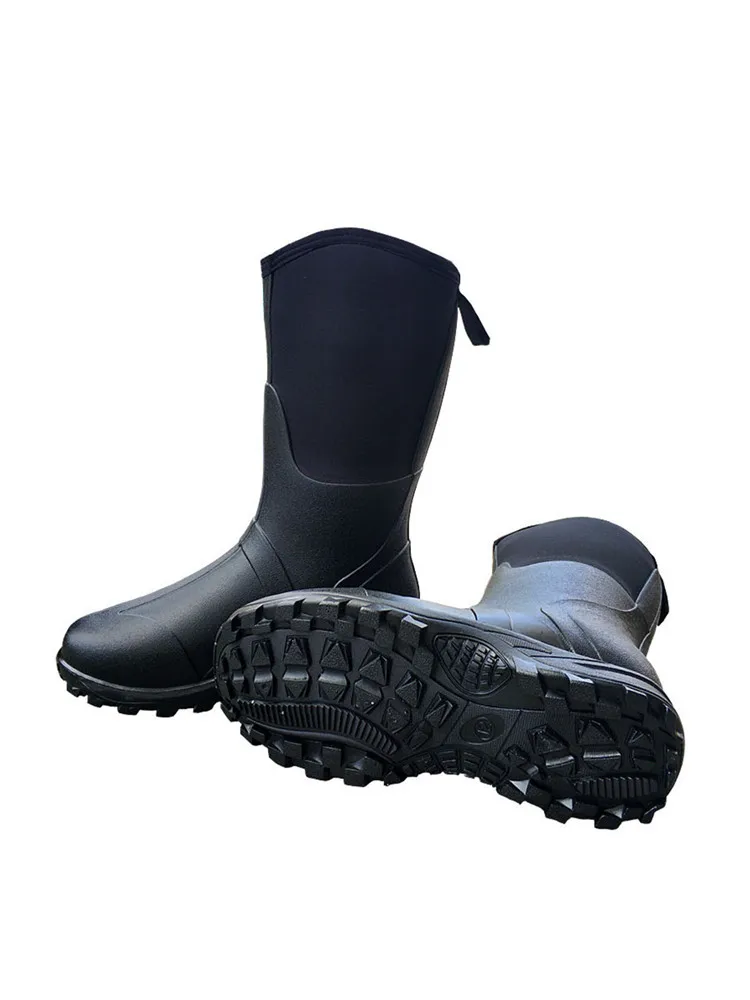 Waterproof Neoprene High Rain Boots Keep Warm Anti-Slip Fishing Rubber Shoes High Quality Bionic Camouflage Hunting High Boots