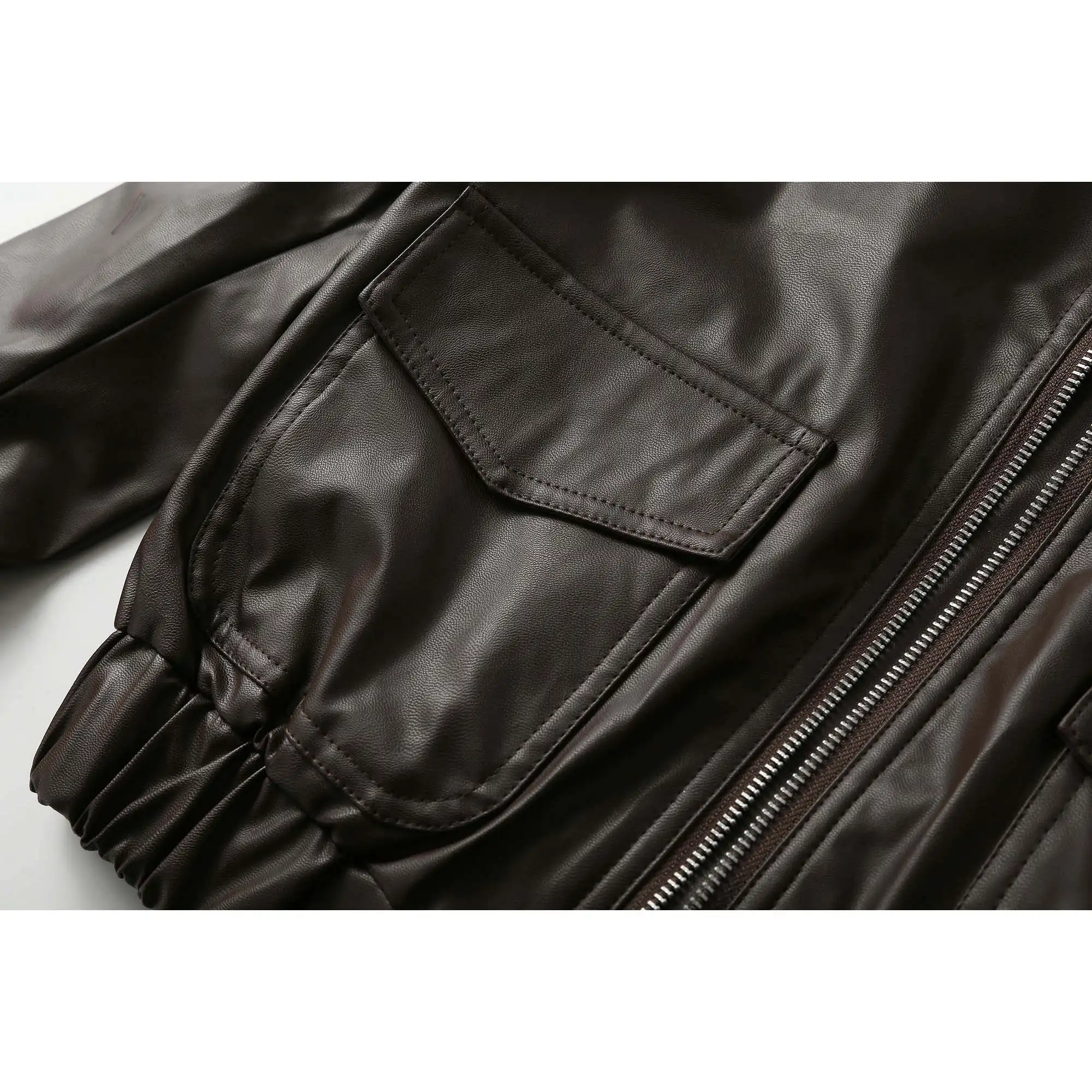 ملابس Jaet النسائية ذات الجلد البني الأمريكي القديم لربيع وخريف 2025 ملابس رائعة متعددة الاستخدامات للدراجات النارية #4