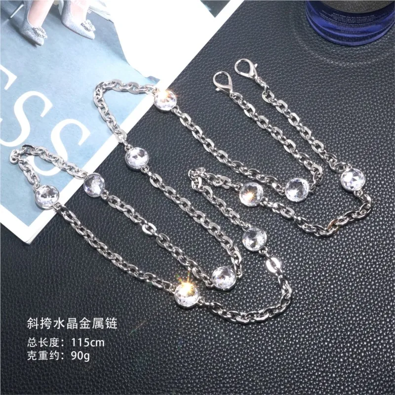 Long Crossbody Lanyard Sparkling Metal Pearl Handmade Beaded Chain Mobile Phone Lanyard Neck Strap Anti Loss Strap For iphone