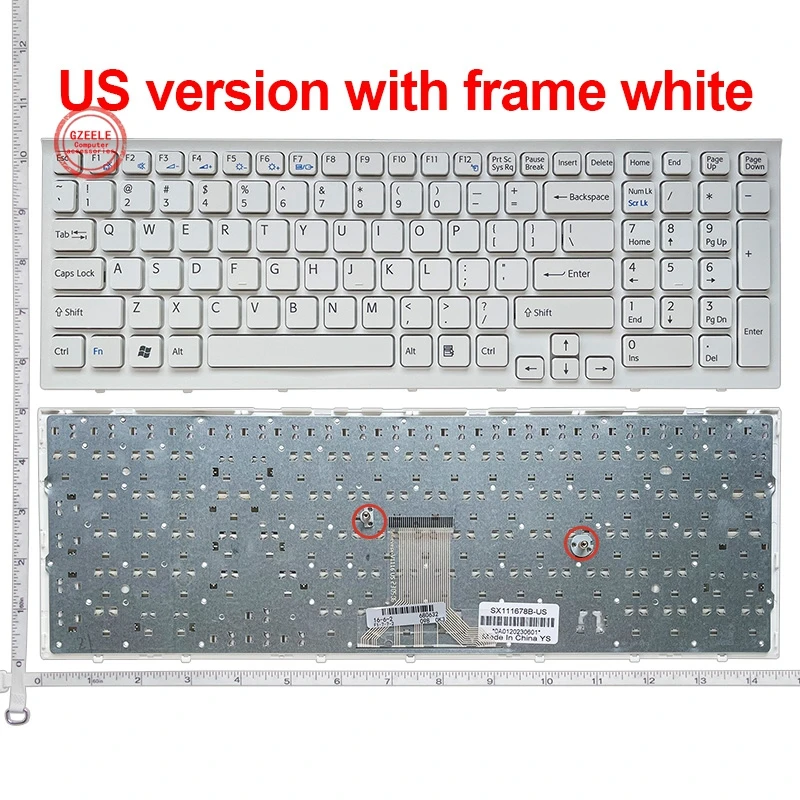 GZEELE New English US white laptop Keyboard for Sony vaio VPCEB36FG VPCEB4J1R VPC-EB1E9R VPC-EB VPCEB VPC EB pcg-71211v frame