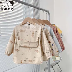 Cartoon Baby Lätzchen Kleinkind Baberos Bavoir Wasserdichte Langarm Schürze Cartoon Tiere Kinder Fütterung Kittel Bib Baby Zeug 0-5Y