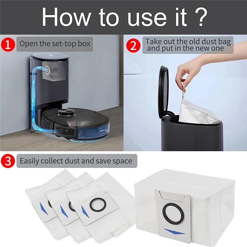 قطع غيار أكياس القمامة والغبار ، ملحقات لـ Ecovacs Deebot X1 OMNI ، مكنسة كهربائية روبوت ، توربو X1