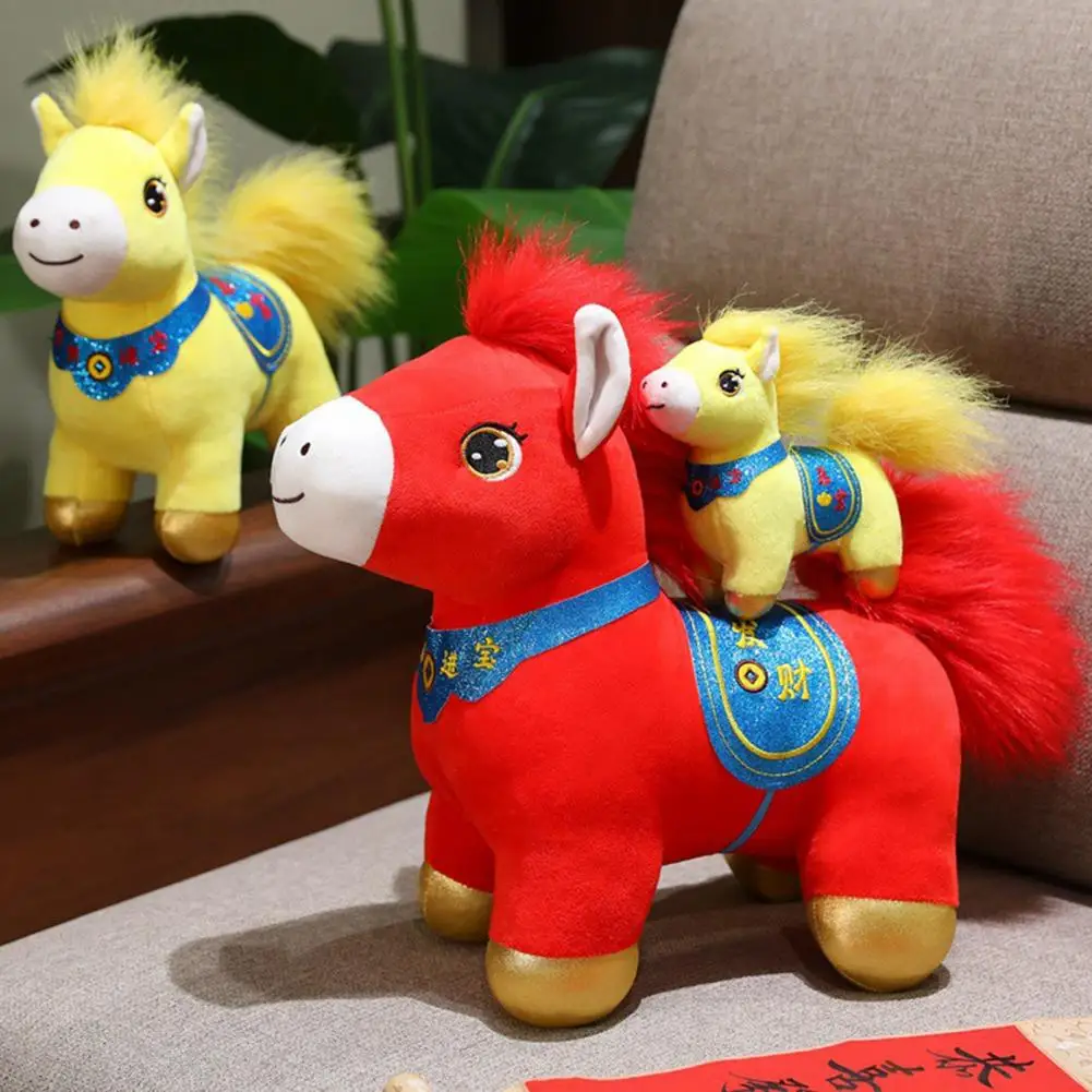 

Плюшевая кукла-лошадь для 2026, год лошади, благоприятные благословения, символ удачи, кукла, новогоднее благословение, украшение для дома