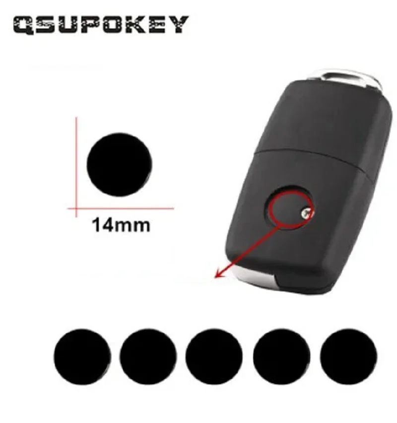 QSUPOKEY 14mm Car Remote Key Metal Logo Stickers Decal For Seat Leon Arona Altea Ateca Toledo Exeo Alhambra Accessories