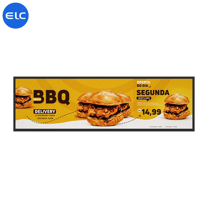 Android 29 Inch High Brightness Shelf Edge Stretched Bar Lcd Capacitive Touch Screen Digital Signage Display