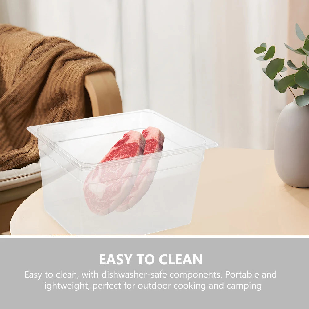 

11L Slow Cooking Machine Container Transparent Food Box Lid Minimum Water Evaporation Reusable Plastic Storage Cookware