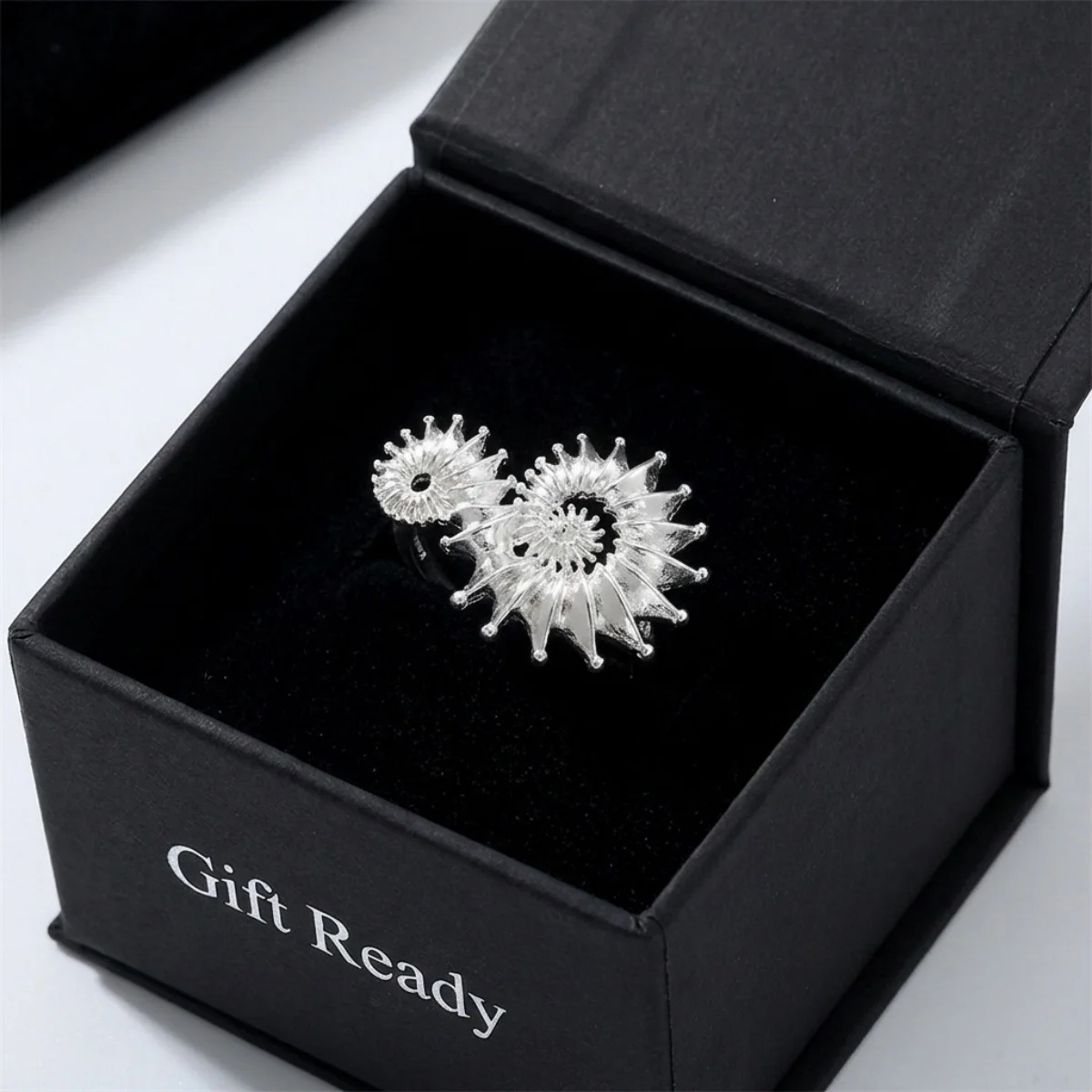 Kreative Vintage Muschel-Öffnungsringe für Damen und Herren, Bohemian Silberfarben, geometrischer Spiral-Fingerring, Sommer, Ozean, Strand, Schmuck – Detail 11
