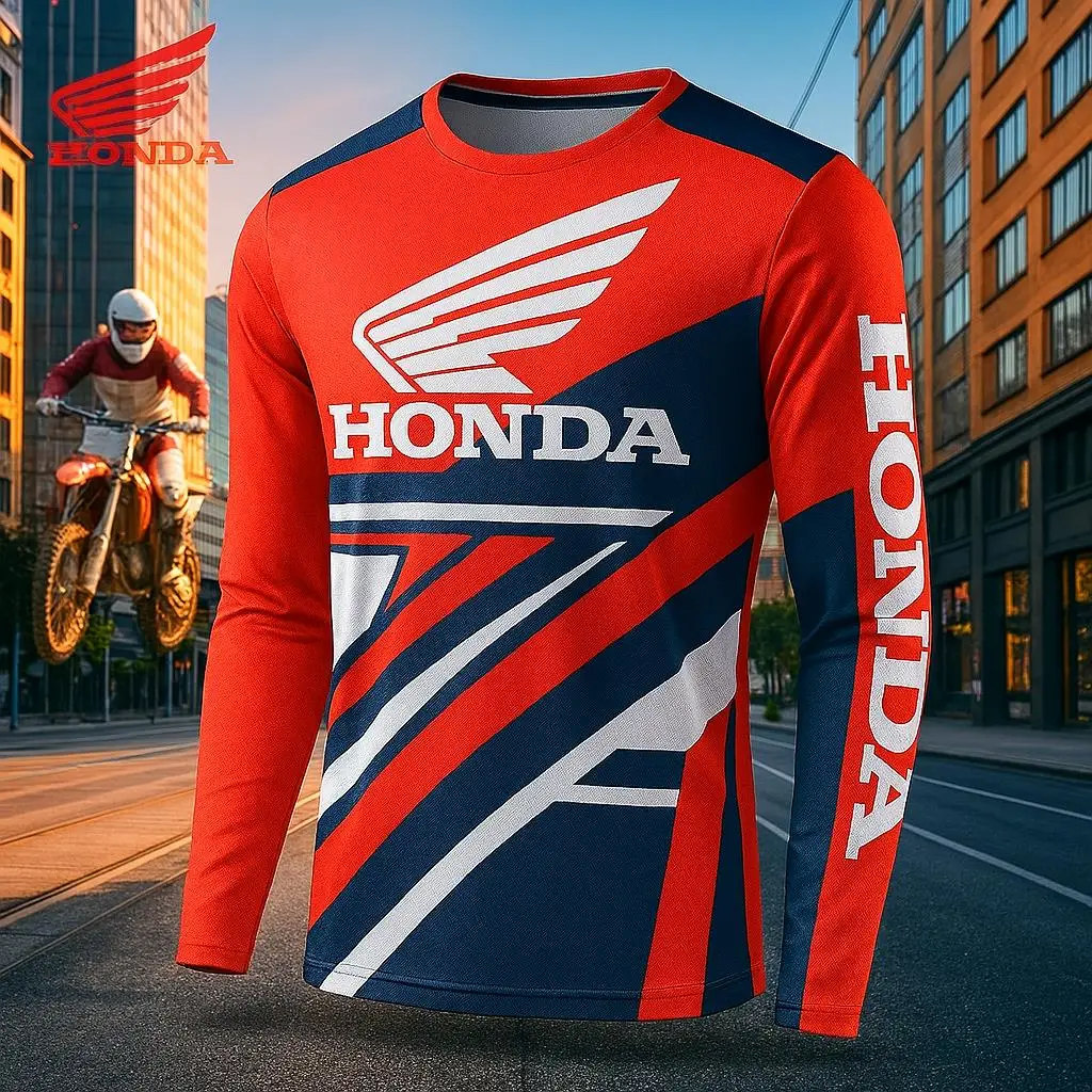 

Джерси Honda для внедорожного мотоцикла 2026, футболка для гоночного горного велосипеда, быстросохнущая дышащая одежда, удобная посадка, повседневная езда