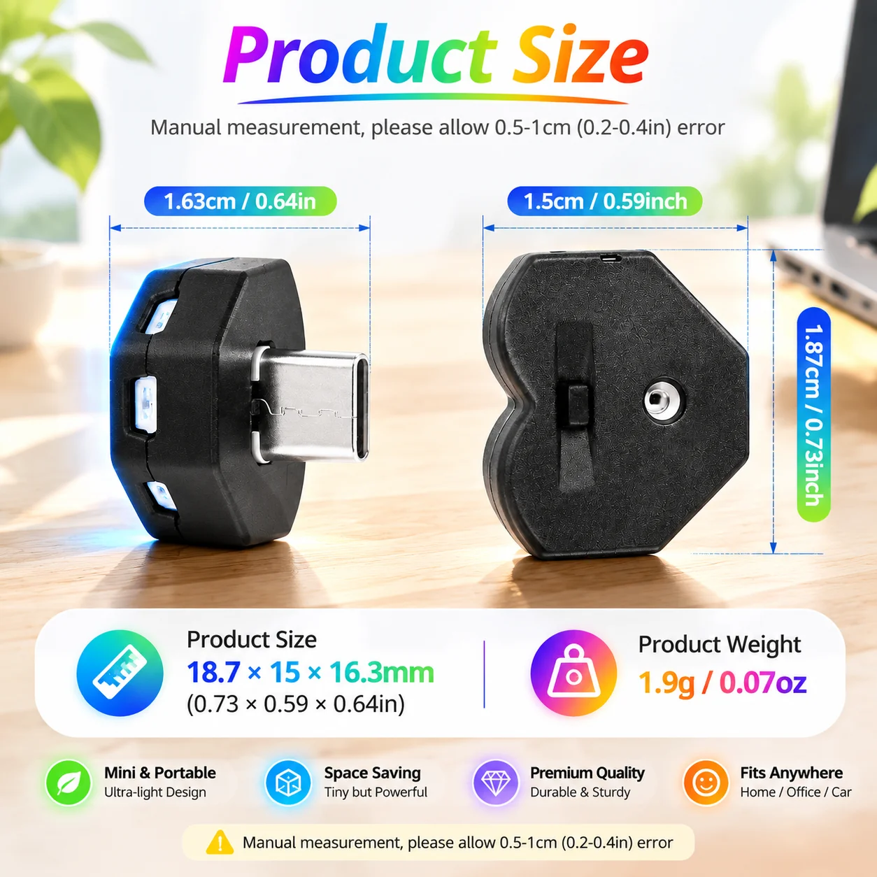 Mini Type-C/USB LED Atmosphere Light Car Light Ambient Night Light Decorative Neon Lamp Auto Interior Emergency light