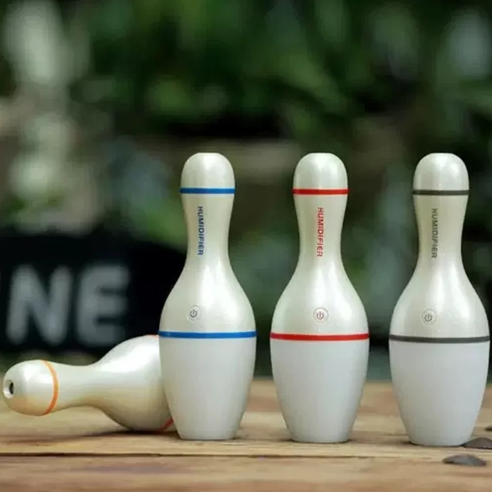 ناشر بتصميم بولينج بسعة 300 مل، مرطب بالموجات فوق الصوتية الصامتة مع ضوء ليلي مهدئ، مثالي لغرفة النوم والسيارة