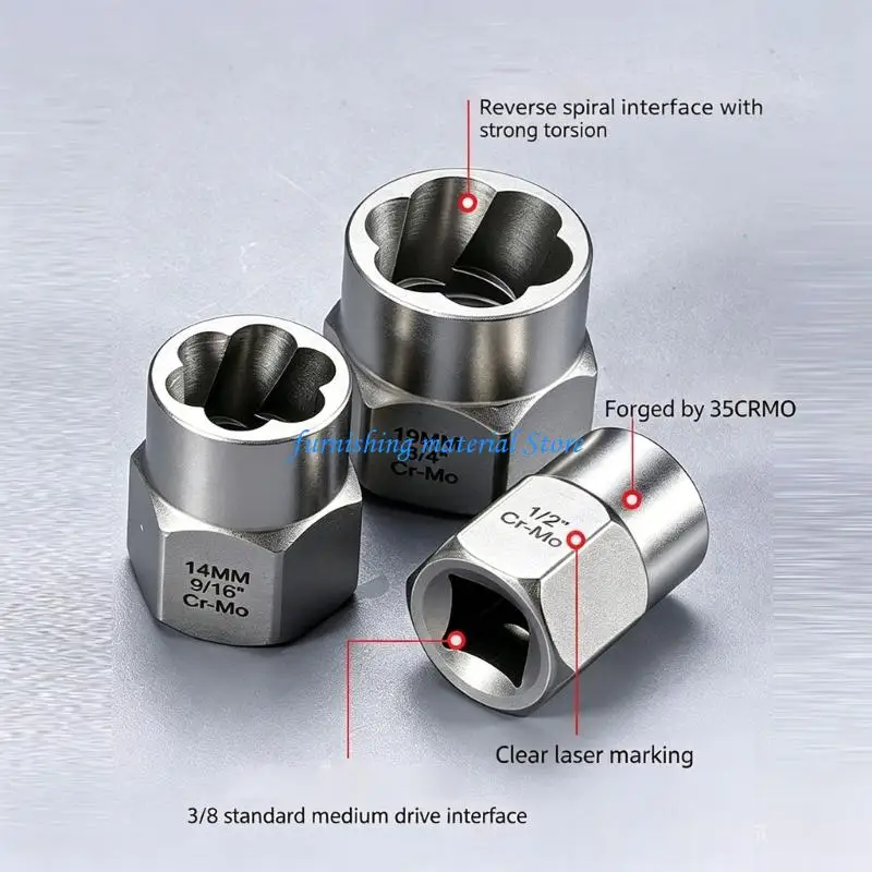 Y5GD Universal Bolt Extractor Set For Effortless Removal Of Damaged Fasteners