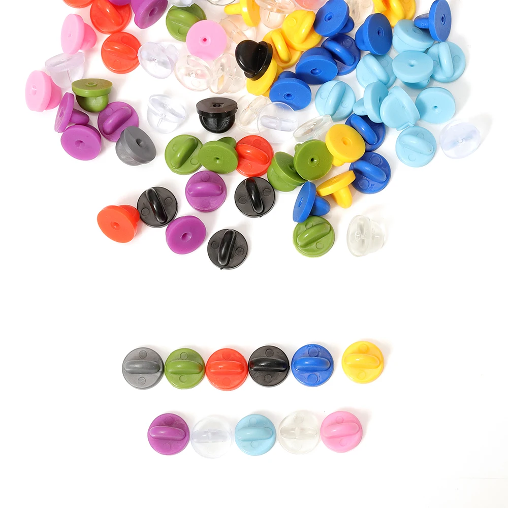 

50pcs/lot Rubber Butterfly Clasp Pin Back Brooch Clutch Care Cap Nail Tie Back Stoppers Squeeze Badge Holder Jewelry accessories