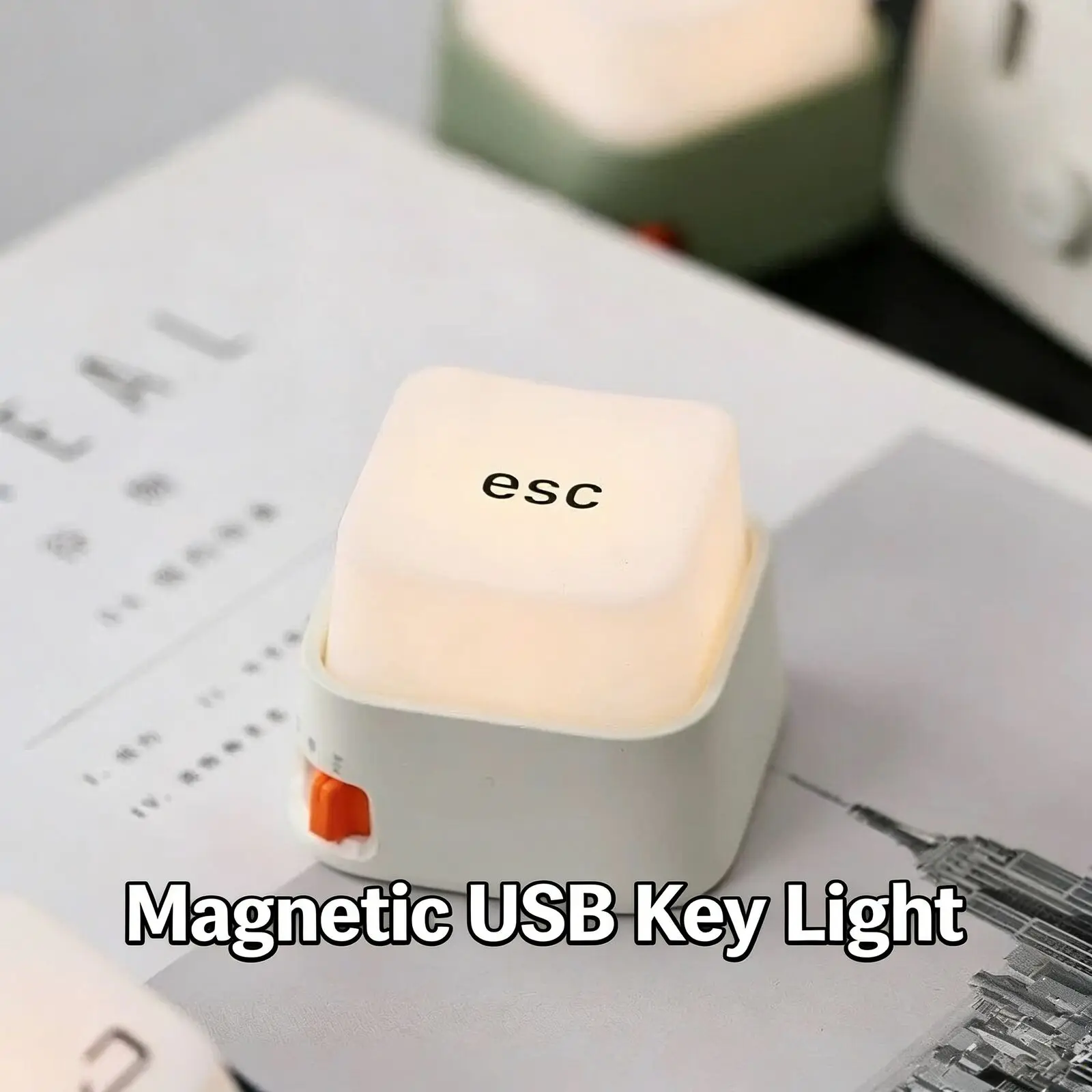 Magnetic Cute Mini USB Key Light USB Charging Minimalist Night Lamp Auto Off Bedside Companion Relieve Stress Kids Toy Gift