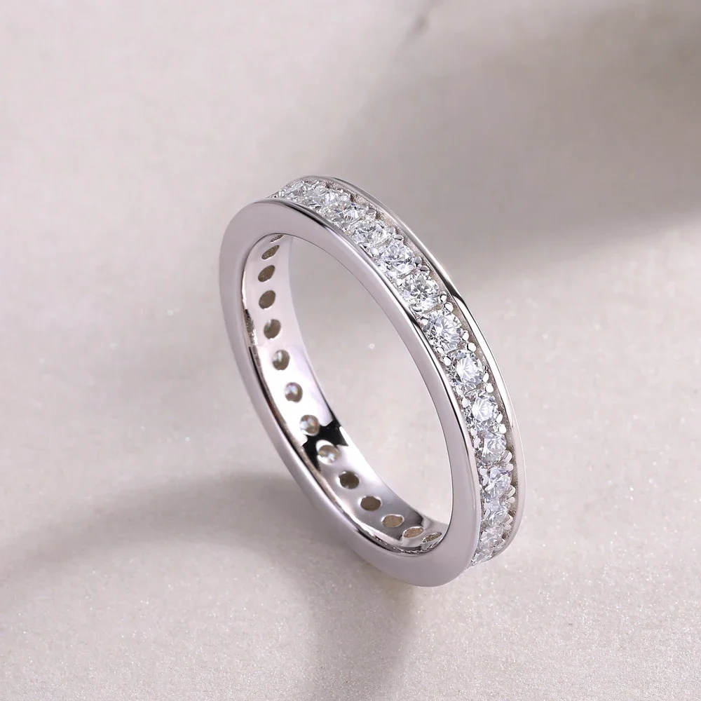 NASIAD VVS1 All Moissanite Ring S925 Silver Plated 18k White Fine Eternity Bands Engagement Wedding Rings for Women Man 2026