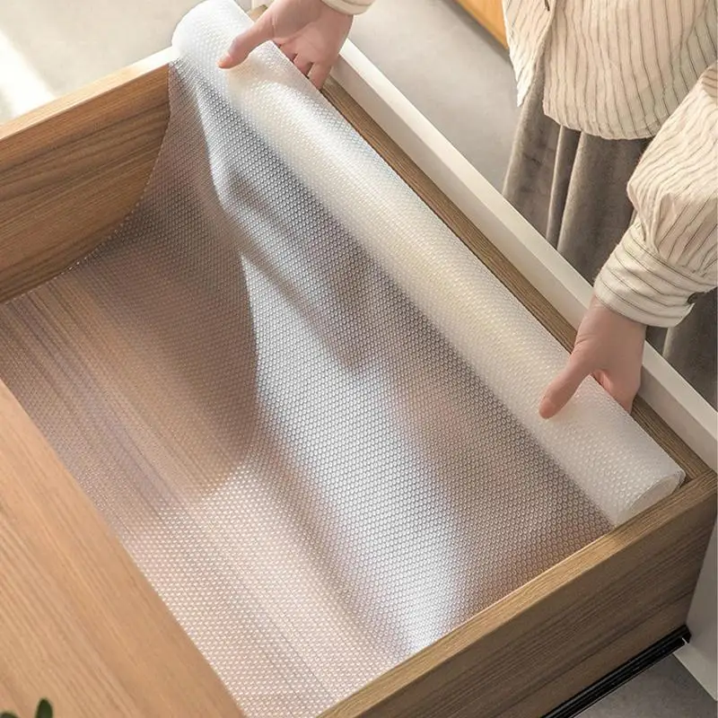 Shelf Liner Kitchen Cabinets Liner Non-Stick Drawer Mats EVA Protector Shelving Cupboard Lining Clear Cabinet Mat Drawer Mat