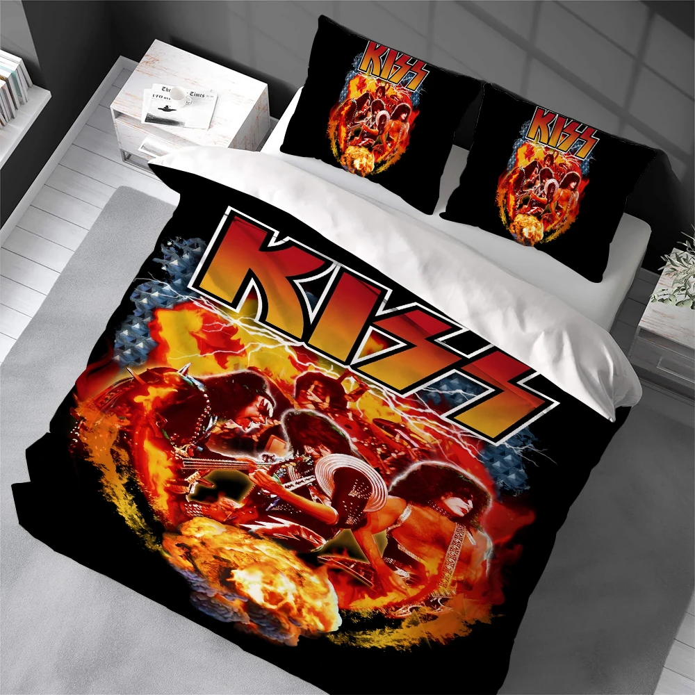 

Rock Band K-Kiss Music Duvet Cover Set Home Style Bedding Soft Laundry Cotton Bed 3 Piece Set Student Dormitory Gift