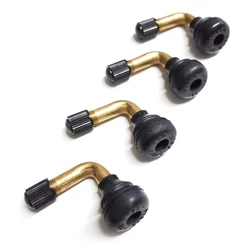 Motorbike 4Pcs Brass Stem Caps Wheel Tire Right Angle Tyre Valves Stem 90 Degree Motorcycles Scooter Tyre Valves