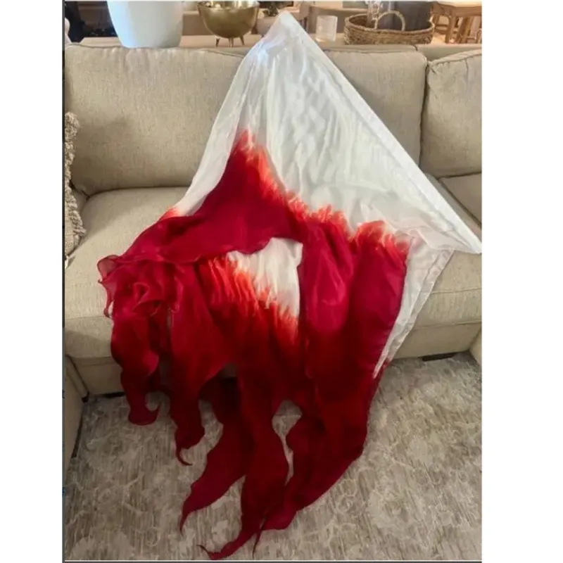 Bandeiras flexíveis de adoração de dança de louvor propético, andorinha de igreja, bandeira de cauda de 3 camadas, streamer de seda real, retângulo, bandeiras de ministério de dança