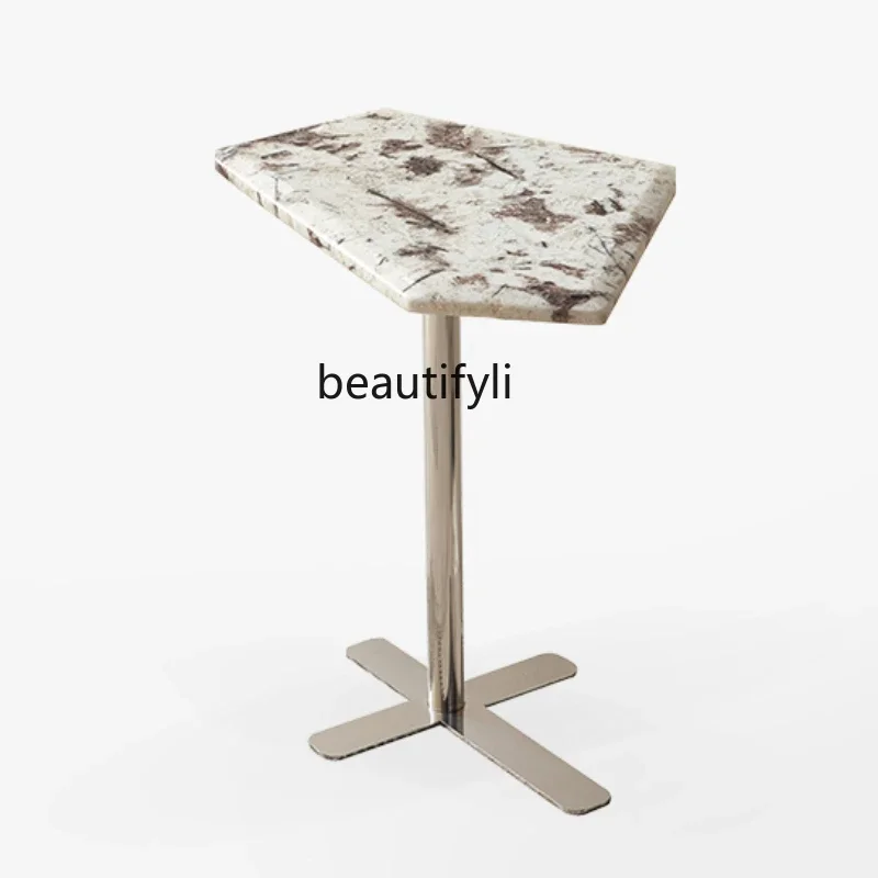 

Natural Marble Corner Table Light Luxury Modern Sofa Side Table Creative Luxury Stone Small Coffee Table