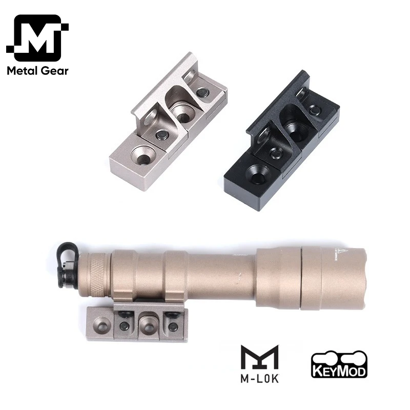 

Tactical Flashlight Base M300 M600 Offset Metal Mount Hunting Weapon Scout Light Fit Keymod Mlok Rail Airsoft Accessories