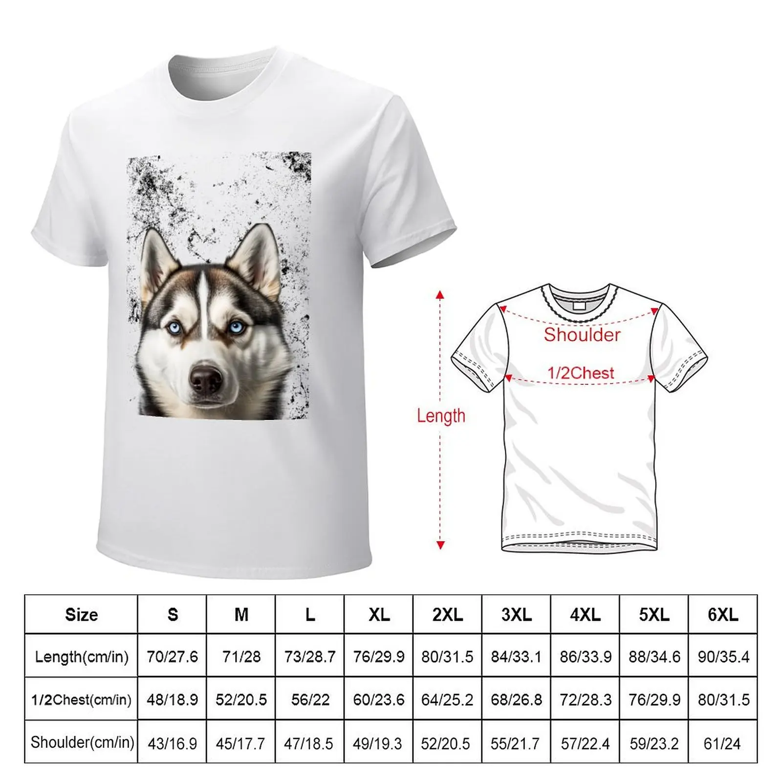 Siberian Husky Portrait T-Shirt oversizeds customs quick-drying mens cotton t shirts