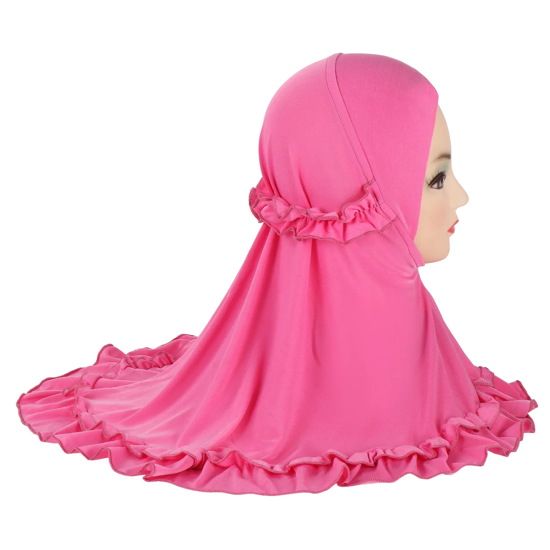 2-6 Years New Style Beautiful Small Girl Hijab Crinkled Muslim Scarf Headwrap Islamic Hats H361