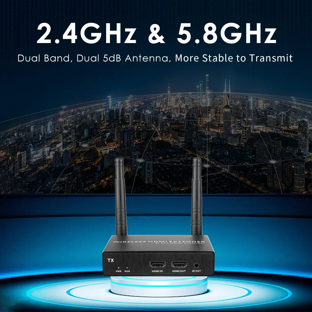 Wireless HDMI Transmitter & Receiver Kit 200m 1RX No Software Needed, Auto Pairing, Instant Setup for Home, Office and Classroom