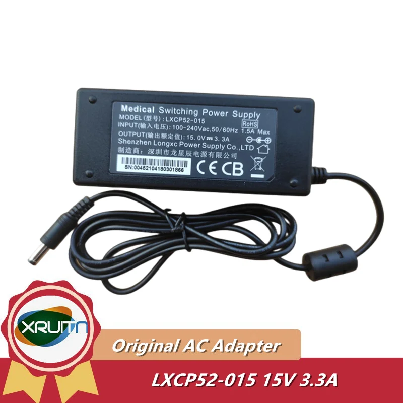 Genuine LXCP52-015 15V 3.3A Medical Switching Power Supply for Sonka ECG Instrument AC Adapter Charger