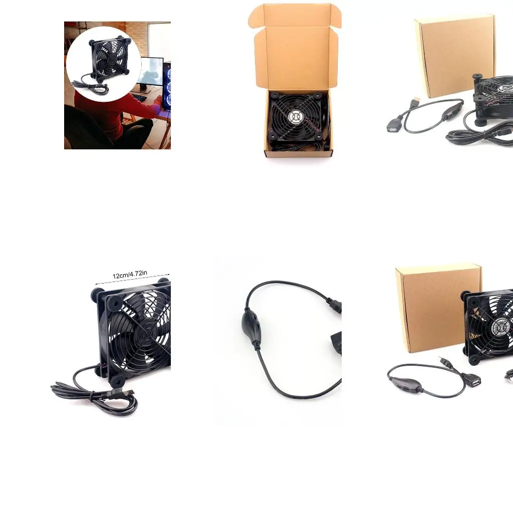  120mm USB Router Fan 12050 2000RPM Computer Router Cooling Fan for Receiver DVR Computer Cabinet