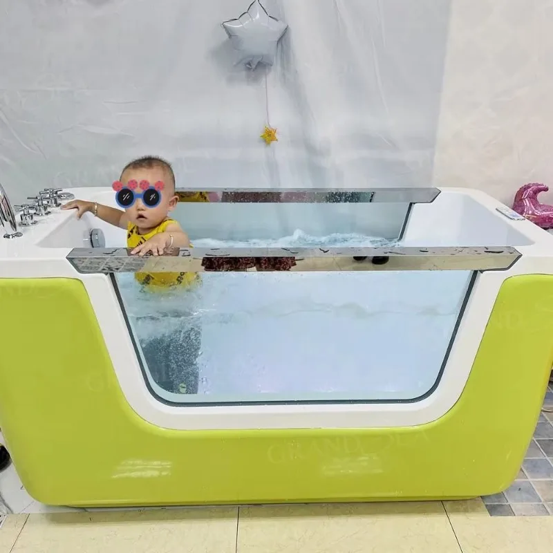 

Hot Sale Indoor Whirlpool Massage Spa Bathtub Multifunctional Acrylic Freestanding Baby Bathtub LED Bathtub System